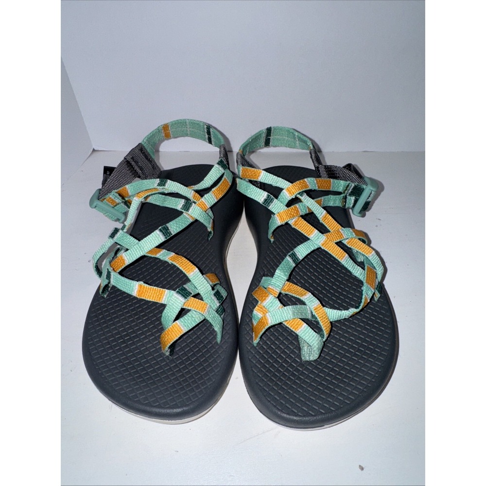 Chaco Aqua and Orange Zx2 Classic Womens Strappy Sandals Sz 6 Hiking - Picture 2 of 5